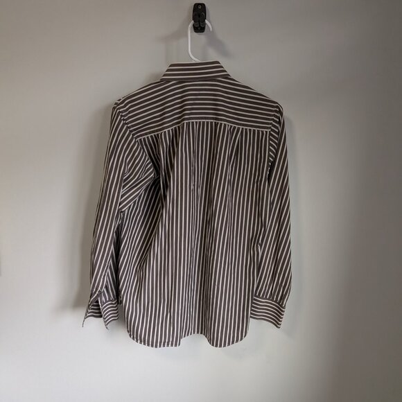 Brown and White Striped DKNY Dress Shirt - Picture 5 of 5